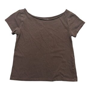 Aeropostale Women's Short Sleeve Seriously Soft Vintage Fit Tee, Light Brown, S